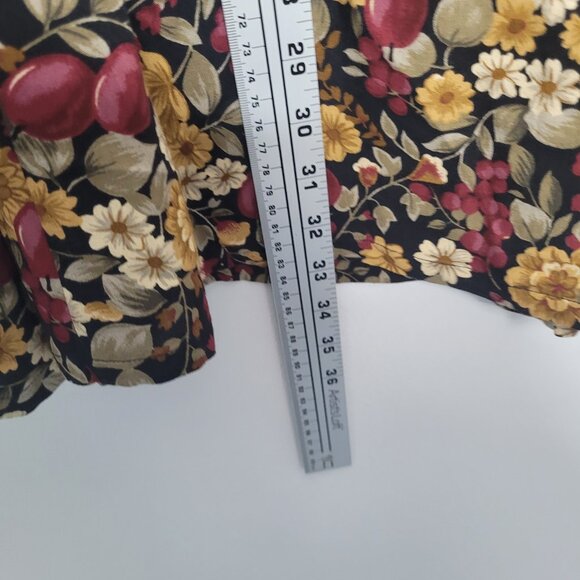 Vintage 90s dark moody floral button front pull on plus size romantic skirt 1x - Picture 7 of 8